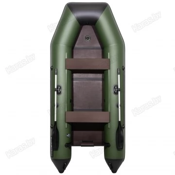 Надувная 3-местная ПВХ лодка Аква 3200 СКК (зеленая-черная)