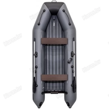 Надувная 4-местная ПВХ лодка Аква 3600 НДНД (графит/черный)