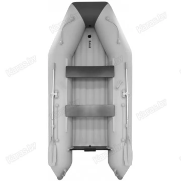 Надувная 3-местная ПВХ лодка Аква 3200 НДНД (светло-серый/графит)