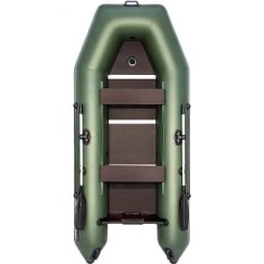 Надувная 3-местная ПВХ лодка Аква 3200 СК (сборный пайол, киль, зеленый)