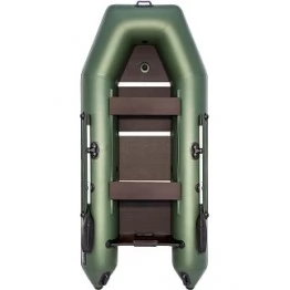 Надувная 3-местная ПВХ лодка Аква 3200 СК (сборный пайол, киль, зеленый)
