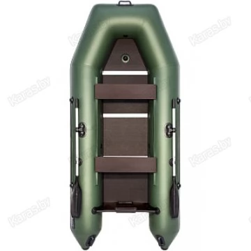 Надувная 3-местная ПВХ лодка Аква 3200 СК (сборный пайол, киль, зеленый)