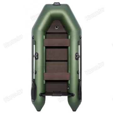Надувная 2-местная ПВХ лодка Аква 2800 СКК (слань-книжка, киль, зеленая)