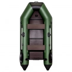 Надувная 2-местная ПВХ лодка Аква 2800 СКК (слань-книжка, киль, зелено-черная)