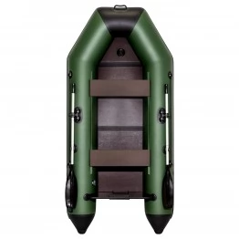 Надувная 2-местная ПВХ лодка Аква 2800 СКК (слань-книжка, киль, зелено-черная)