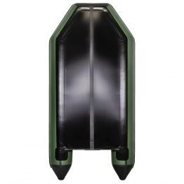 Надувная 2-местная ПВХ лодка Аква 2800 СКК (слань-книжка, киль, зелено-черная)