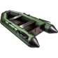 Надувная 2-местная ПВХ лодка Аква 2800 СКК (слань-книжка, киль, зелено-черная)