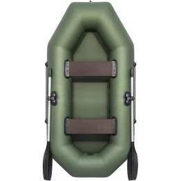 Надувная 2-местная ПВХ лодка Аква Оптима 240 (без настила, зеленая)