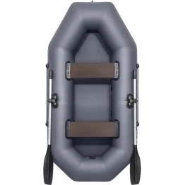 Надувная 2-местная ПВХ лодка Аква Оптима 240 (без настила, графит)