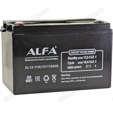 Аккумулятор лодочный тяговый Alfa 12V-110Ah