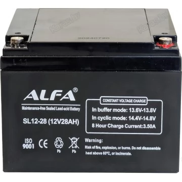 Аккумулятор свинцово-кислотный Alfa SL12-28 12V, 28Ah