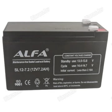 Аккумулятор свинцово-кислотный Alfa SL12-7.2 12V, 7Ah