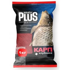 Прикормка Amatar Plus Карп Клубника (красная) 1кг