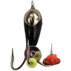 Мормышка вольфрамовая "Чёртик" короткий с серебряной коронкой и ушком 3.0 мм