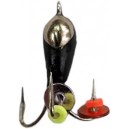 Мормышка вольфрамовая "Чёртик" короткий с серебряной коронкой и ушком 3.0 мм