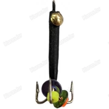 Мормышка вольфрамовая "Чёртик" высокий с золотой коронкой и ушком 2.5 мм