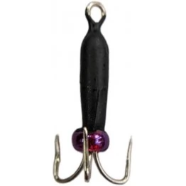Мормышка вольфрамовая "Чёртик" черный с бусинкой и ушком 2.0 мм