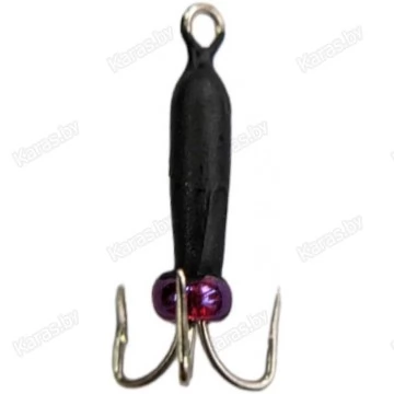 Мормышка вольфрамовая "Чёртик" черный с бусинкой и ушком 2.0 мм