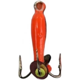 Мормышка вольфрамовая "Чёртик" красный с глазком с ушком 2.0 мм