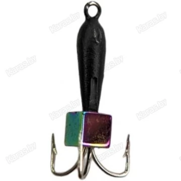 Мормышка вольфрамовая "Чёртик" с кубиком "Хамелеон" и ушком 2.5 мм