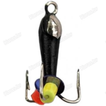 Мормышка вольфрамовая "Чёртик" с серебряной коронкой и ушком 2.5 мм