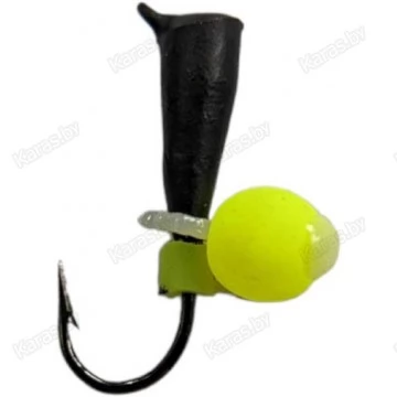 Мормышка вольфрамовая "Конус" с бусиной "Неон" и ушком 2.5 мм