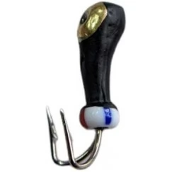 Мормышка вольфрамовая "Коза" перевертыш с золотой коронкой и отверстием 2.5 мм