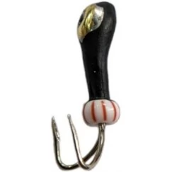 Мормышка вольфрамовая "Коза" перевертыш с золотой коронкой и отверстием 2.0 мм