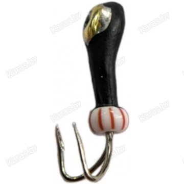 Мормышка вольфрамовая "Коза" перевертыш с золотой коронкой и отверстием 2.0 мм