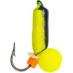 Мормышка вольфрамовая "Столбик" флюоресцент с бусиной "Неон" и ушком 2.5 мм
