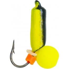 Мормышка вольфрамовая "Столбик" флюоресцент с бусиной "Неон" и ушком 1.5 мм