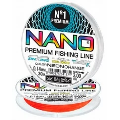 Леска монофильная Balsax Nano Neon Orange 30 м