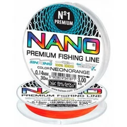 Леска монофильная Balsax Nano Neon Orange 30 м