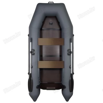 Надувная 2-местная ПВХ лодка Барс 2900 (слань-книжка, киль, графит)