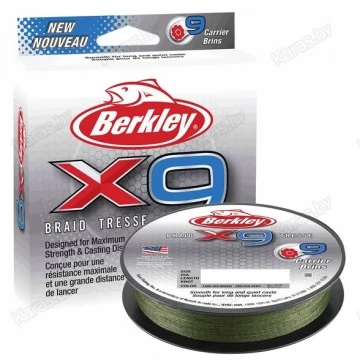 Леска плетёная Berkley x9 150 м (темно-зеленая)