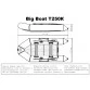 Надувная 2-местная ПВХ лодка Big Boat T250К (пол-книжка, тёмно-серая)