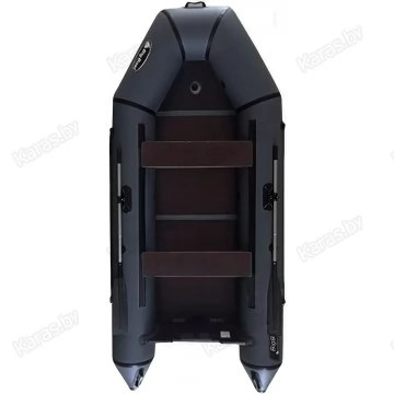 Надувная 4-местная ПВХ лодка Big Boat TM320K (пол-книжка, тёмно-серая)