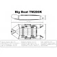 Надувная 3-местная ПВХ лодка Big Boat TM280K (пол-книжка, тёмно-серая)
