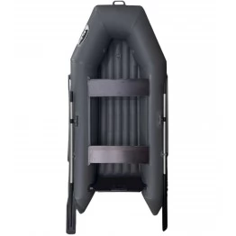 Надувная 2-местная ПВХ лодка Big Boat Т250НД (надувное дно, тёмно-серая)
