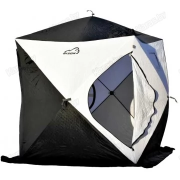 Палатка зимняя Bison Legend 2 трёхслойная (2.00х2.00х2.10м) бело-чёрная