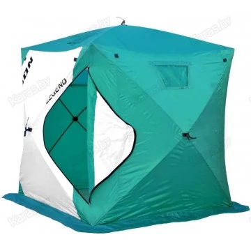 Палатка зимняя Bison Legend (2.00х2.00х2.10м) бело-зелёная
