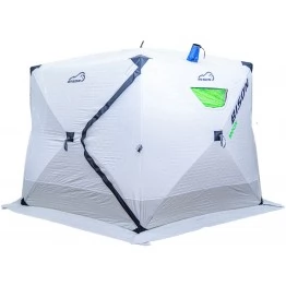 УЦЕНКА! Палатка зимняя трехслойная Bison Moon Extra шестигранник (3.50х2.00х2.20м) бело-зелёная