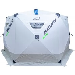 Палатка зимняя Bison Moon шестигранник (3.50х2.00х2.20м) бело-зелёная