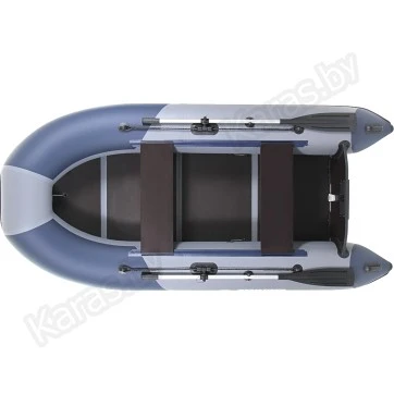 Надувная 2-ух местная ПВХ лодка Boatsman BT280 (слань-книжка, серо-синяя)