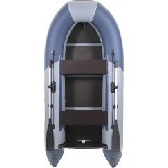 Надувная 2-ух местная ПВХ лодка Boatsman BT300 (слань-книжка, серо-синяя)