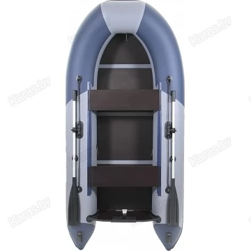 Надувная 2-ух местная ПВХ лодка Boatsman BT300 (слань-книжка, серо-синяя)