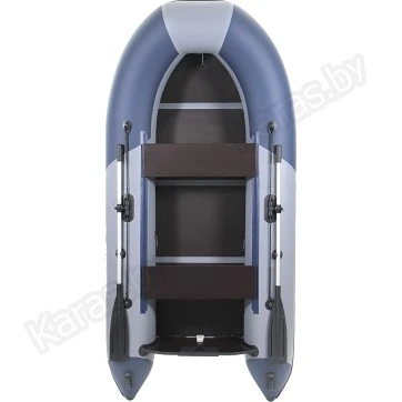 Надувная 2-ух местная ПВХ лодка Boatsman BT280 (слань-книжка, серо-синяя)