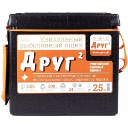 Ящик рыболовный зимний Camping World Друг 2+ (25 л) + система крепления