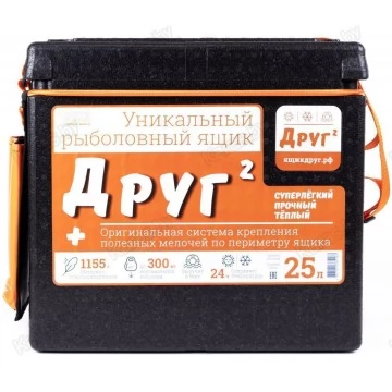 Ящик рыболовный зимний Camping World Друг 2+ (25 л) + система крепления
