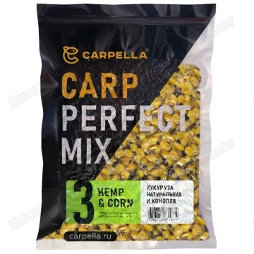 Карповый супермикс Carpella №3 кукуруза натуральная с коноплей 1 кг